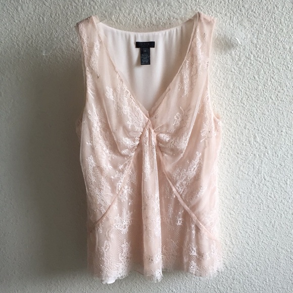 J. Crew Collection Eyelash Lace Overlay Top Blouse - Picture 1 of 14